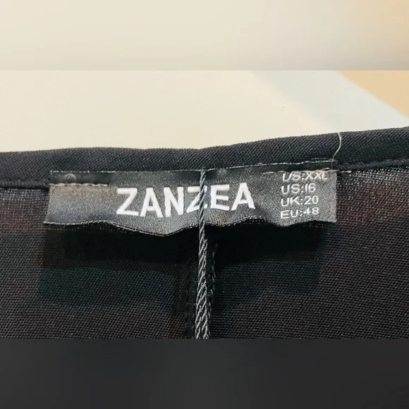 Women's V-neck Dress with Tiered Bell 3/4 Sleeves XXL - Picture 6 of 16